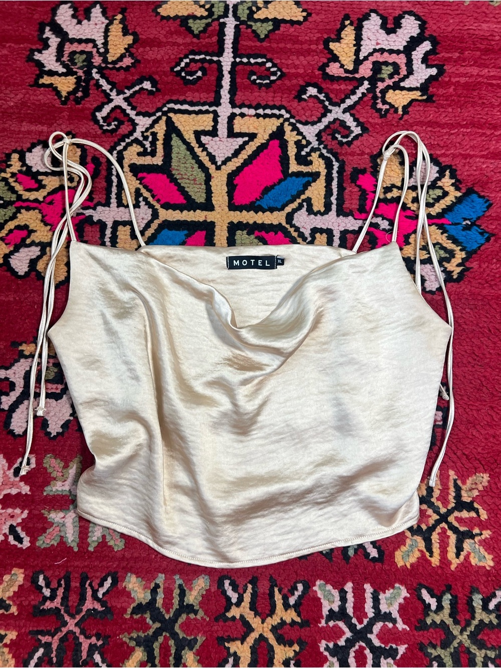 Motel Rocks Golden Satin Cowl Neck Camisole